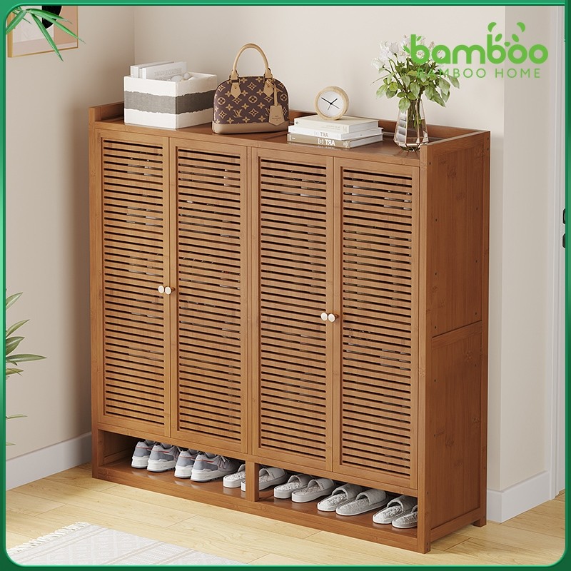 A 🎋 Bamboo Home ตู้รองเท้า ตู้เก็บรองเท้า ชั้นวางรองเท้า กันฝุ่นตู้ใส่รองเท้า ตู้ชั้นเก็บรองเท้า ควา