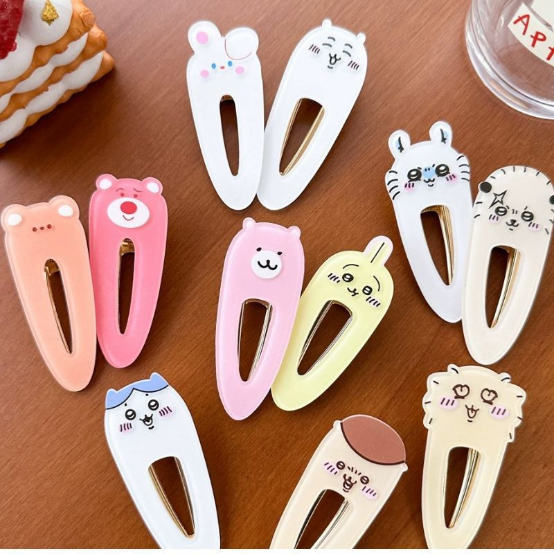 คลิปผม Chiikawa คลิปผมปากเป็ด Chiikawa คลิปผมหน้าม้า usagi hachiware คลิปผมหักด้านข้าง อุปกรณ์เสริมผมน่ารักสำหรับนักเรียน