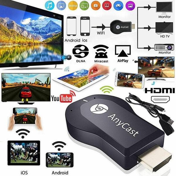AnyCast M9 Plus 1080P สมาร์ททีวีสติ๊กไร้สายพร้อมดองเกิลแสดงผล WiFi เครื่องรับสัญญาณที่รองรับ HDMI ทีวีสติ๊กมีเดีย