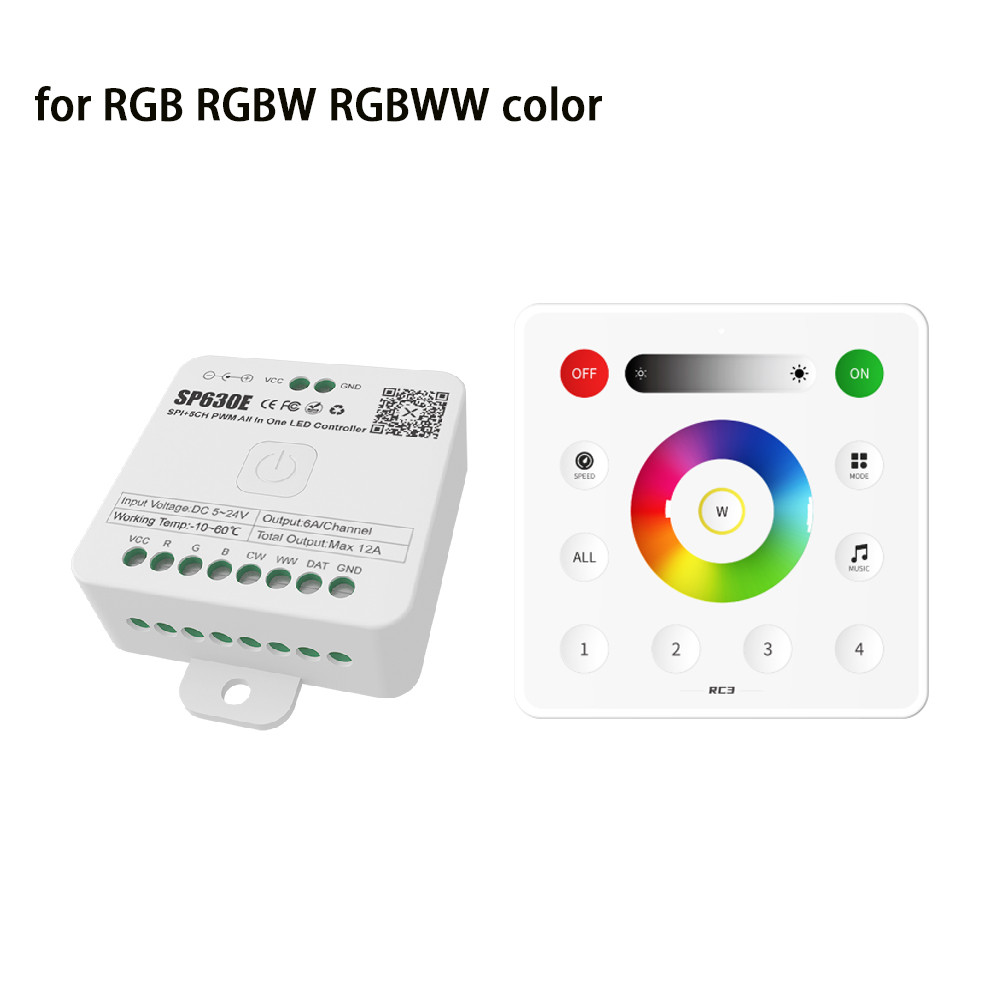 Sp630e All In One LED Controller 5CH PWM SPI พิกเซล LED Light Strip WS2812B WS2811 SK6812 FCOB 5050 