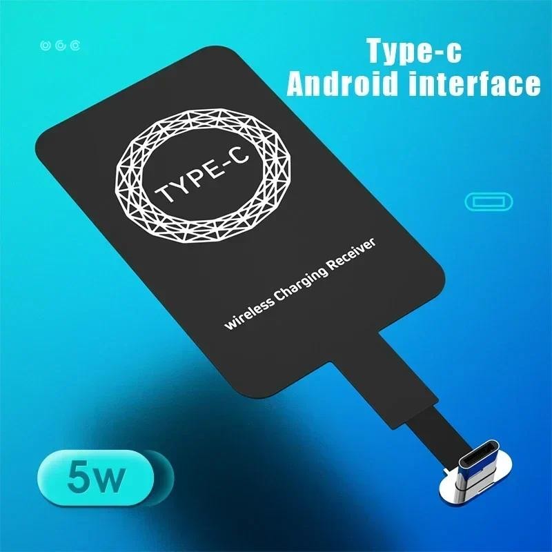 5w Qi Wireless Charging Receiver สําหรับ Samsung Huawei Xiaomi Universal Micro USB Type-C Fast Wireless Charger Adapter