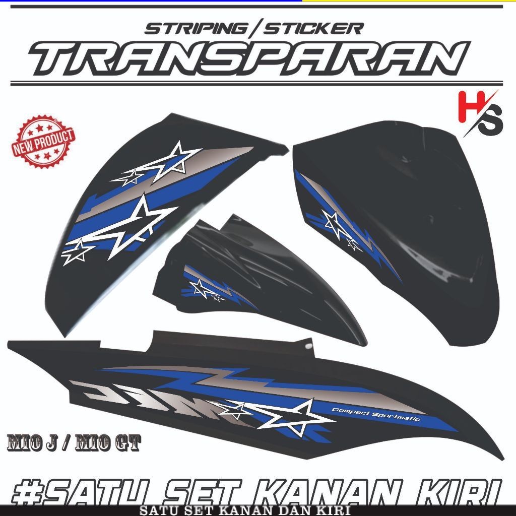 สติ๊กเกอร์แถบฉีกขาดสําหรับ YAMAHA MIO J/MIO GT MOTORCYCLE, LATEST VARIATION MOTIF, SIMPLE, COOL, ART