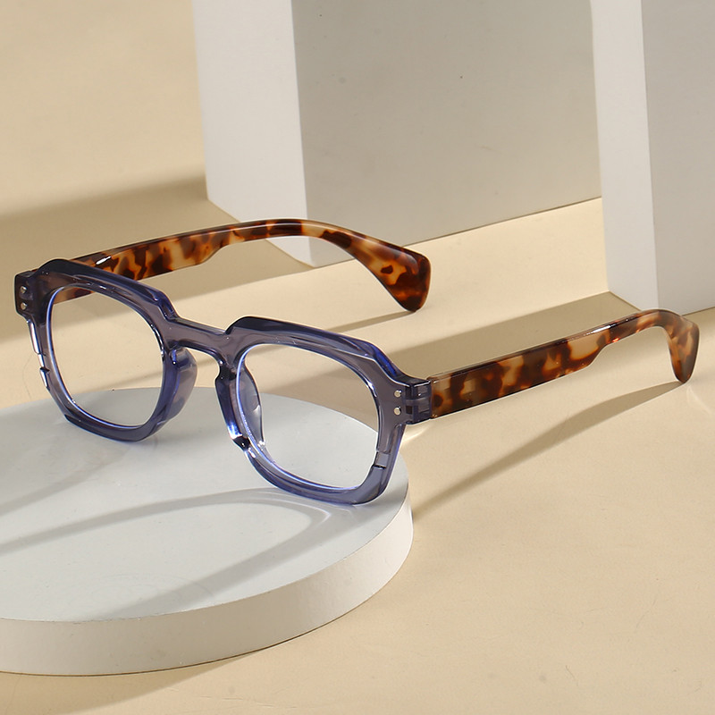 Hs2206 1 ชิ้น PC Squared กรอบบานพับฤดูใบไม้ผลิ Fit All Face Shapes Presbyopia แว่นตาอ่านหนังสือ