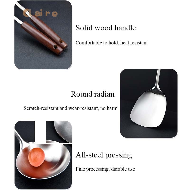 COD ตะหลิว กระบวย สแตนเลส 304 แท้ ด้านไม้คุณภาพดี ทนทาน เกรดพรีเมียม  Claire - รูปที่ 6