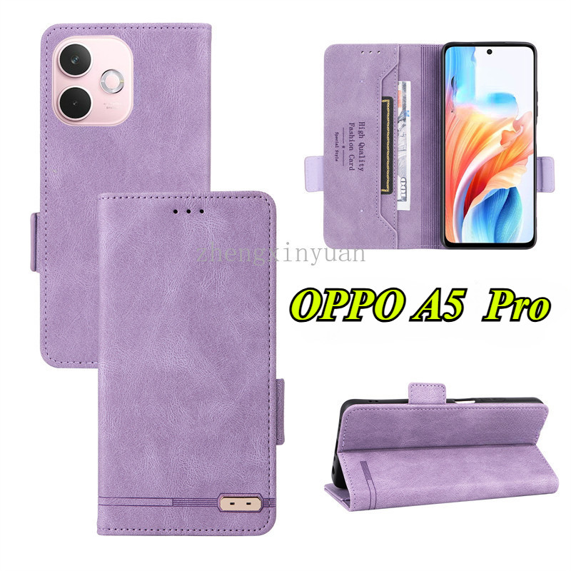 ปลอกสําหรับ OPPO A5 Pro 5G 2025 เคสโทรศัพท์หนังสําหรับ OPPOA5 OPPOA5Pro A5Pro A5Pro 5 สล็อตกระเป๋าสต