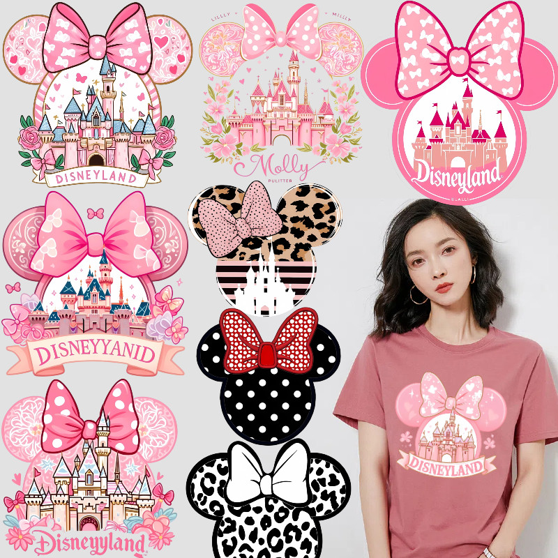 สติ๊กเกอร์มินนี่แฟชั่น สติ๊กเกอร์นําไฟฟ้าความร้อนของดิสนีย์ มิกกี้เมาส์ บันทึก สติ๊กเกอร์ล้างทําความสะอาดได้ เสื้อยืดและกระ