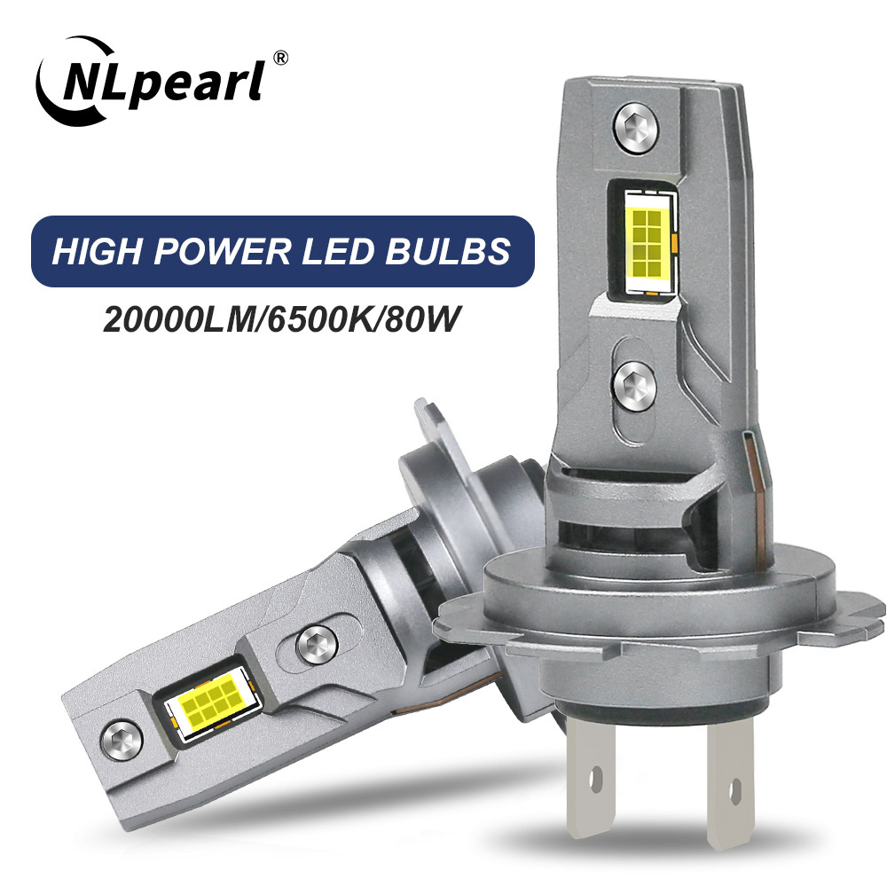 Nlpearl 2ชิ้น หลอดไฟled H7ไฟ LED ไฟหน้า หน้ารถ H7 หลอดไฟ H7 หลอดไฟหน้ารถยนต์h7 หลอดไฟหน้า led ไร้สาย