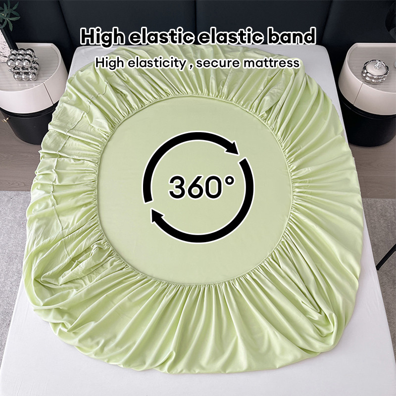 สีทึบ ผ้าปูที่นอน ผ้าปู 6ฟุต/5ฟุต/3.5ฟุต ผ้าปูรัดมุม bedsheet เทา /เขียว/ขาว/ชมพู - รูปที่ 3