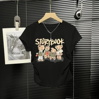 เสื้อผ้าแฟชั่นตามกระแส เสื้อผ้าสาวอวบไซส์ใหญ่ เสื้อยืดสาวอวบ เสื้อรัดรูป เสื้อครอปแต่งย่นข้าง