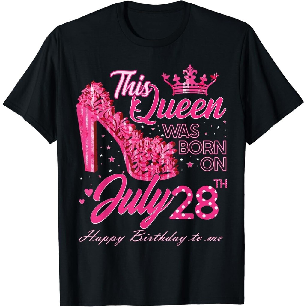 This Queen Was Born On July 28 รองเท้าส้นสูงกรกฎาคม 28Th เสื้อยืดวันเกิด