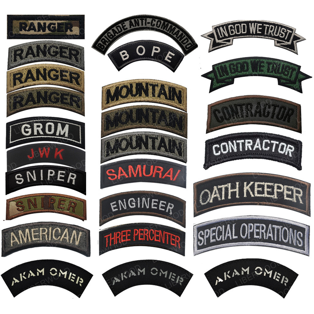 Bope Contractor วิศวกร Sniper Jwk Grom เย็บปักถักร้อย Patch Mountain America Emblem Armband พร้อมตะขอ