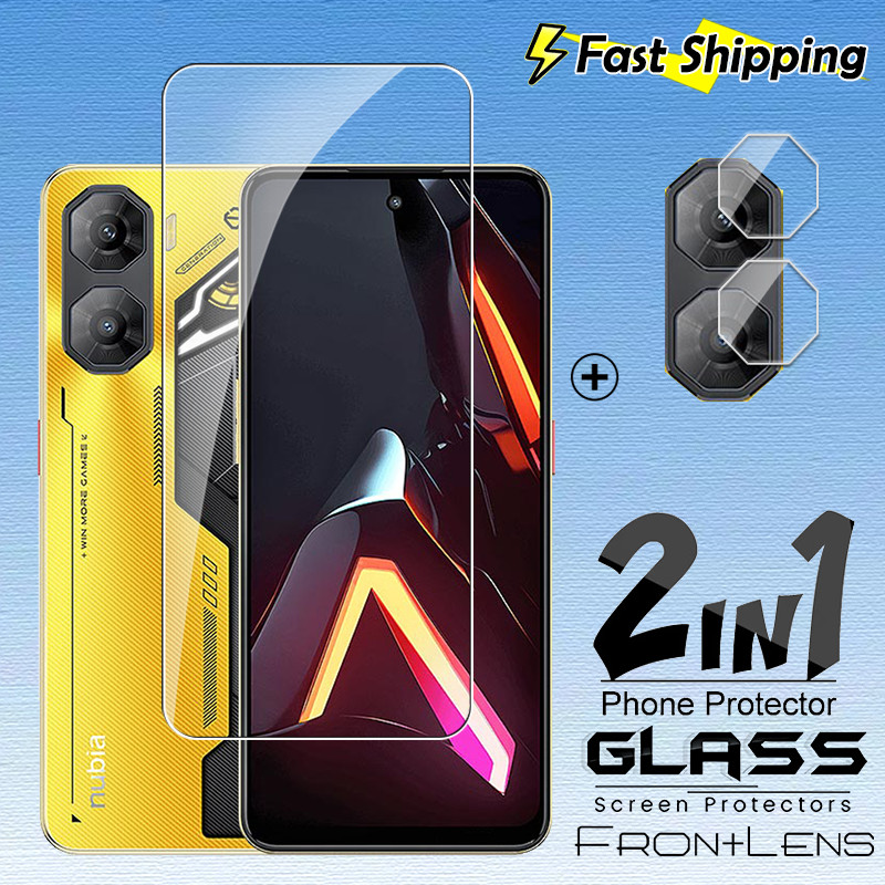 2in1 สําหรับ ZTE Nubia Neo 3 5 GT NubiaNeo3 Neo5 Pro Neo2 2025 5G ป้องกันหน้าจอกระจกนิรภัยลายนิ้วมือปลดล็อคโปร่งใส HD Clear Coverage เลนส์กล้องป้องกันฟิล์ม