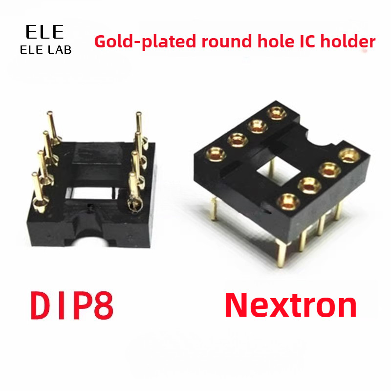 High-Quality Gold-Plated DIP-8 IC Socket 8-Pin Round-Pin IC Chip Holder