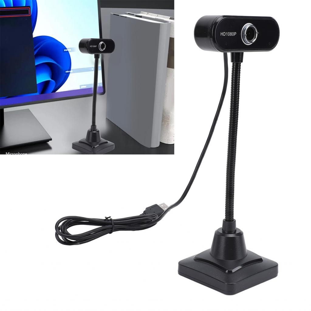 เว็บแคม 1080P พร้อมไมโครโฟนลดเสียงรบกวน 3 เมตรมุมกว้าง USB กล้องคอมพิวเตอร์ขาตั้งกล้องสําหรับ Win7 V