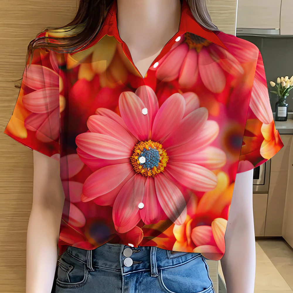 เสื้อสงกรานต์ 2568 ผู้หญิง ฮาวาย แขนสั้น ลายดอกไม้ thumbnail 9