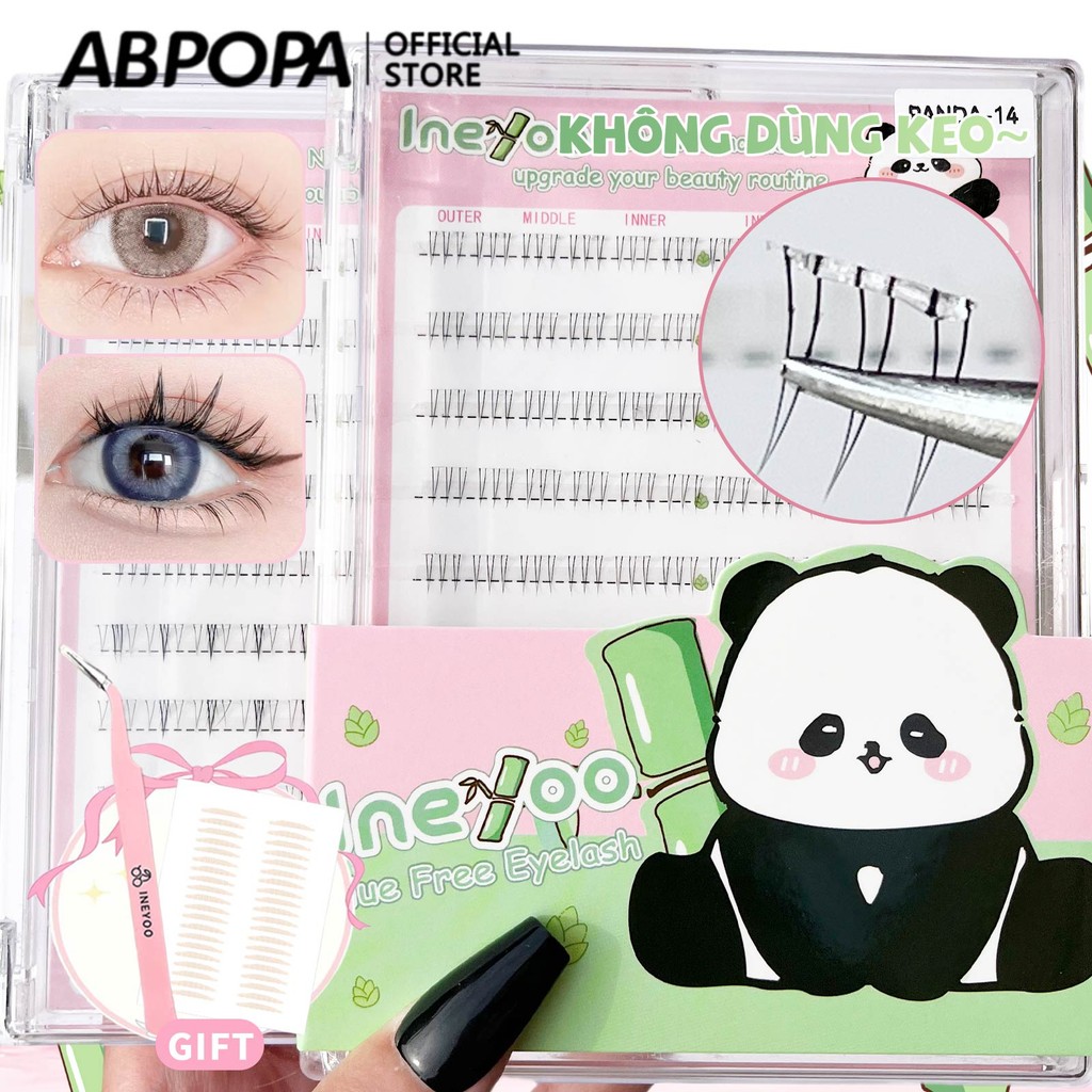Ineyoo เหมือนจริงธรรมชาติไม่มีกาว Needed Segmented Air Sense Cozy 10 แถว PANDA-14
