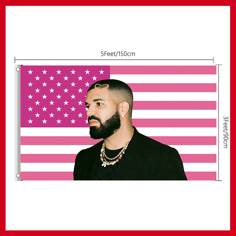 35FT แบนเนอร์ Drake Aubrey Drake Graham Flag Pink American USA แบนเนอร์