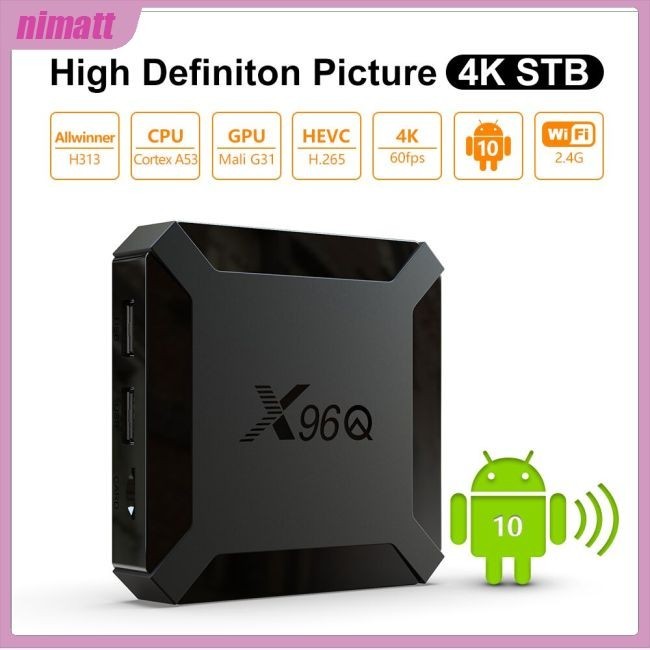 Ni X96Q กล่องรับสัญญาณทีวี แอนดรอยด์ 10.0 กล่องรับสัญญาณทีวีดิจิตอล