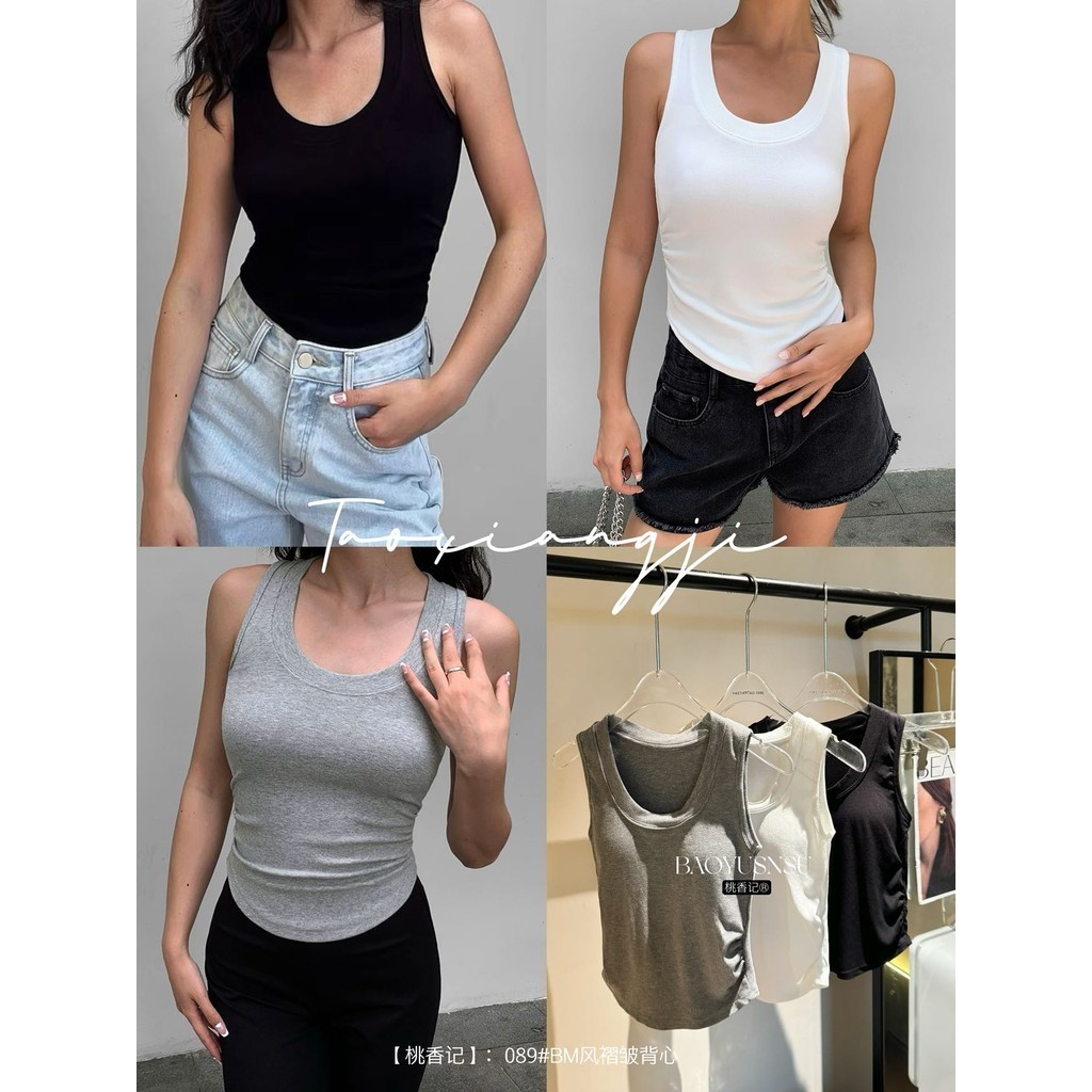 เสื้อกั๊ก ผ้าฝ้าย คอกลม เข้ารูป เป็นมิตรกับผิวหนัง เข้ากับทุกการแต่งกาย แฟชั่นฤดูร้อน สําหรับเด็กผู้หญิง