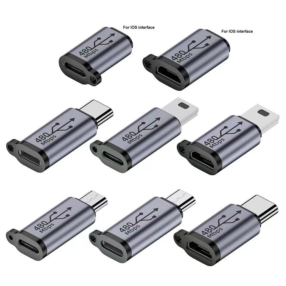 อะแดปเตอร์ชาร์จโทรศัพท์มือถือ อเนกประสงค์ Type-C IOS USB C Micro USB