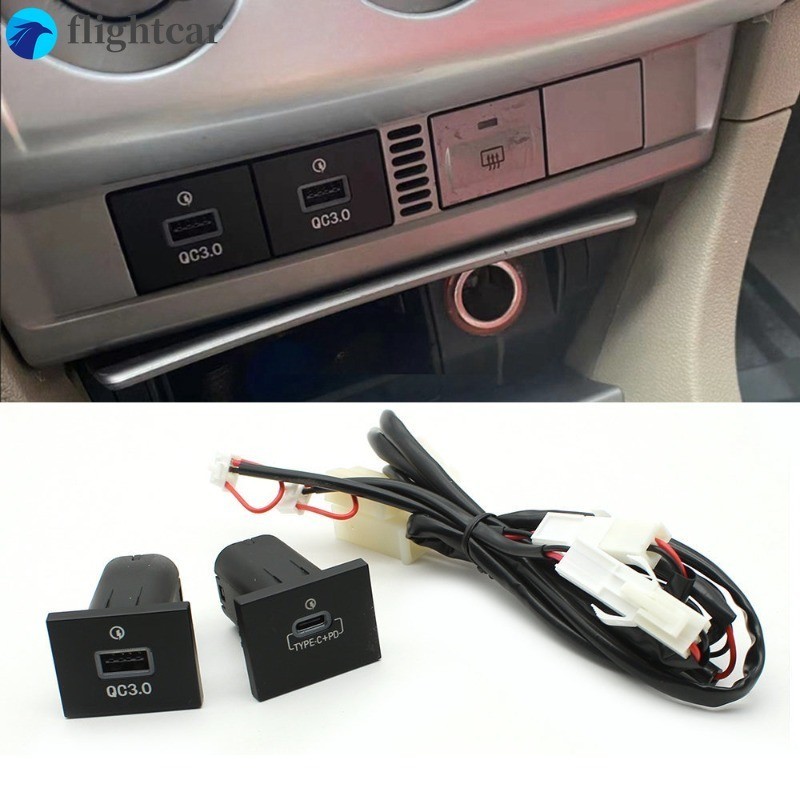 (FT) ปุ่มอะแดปเตอร์ชาร์จโทรศัพท์มือถือ USB PD QC3.0 สําหรับ Ford Focus 2 mk2 2009 2010 2011