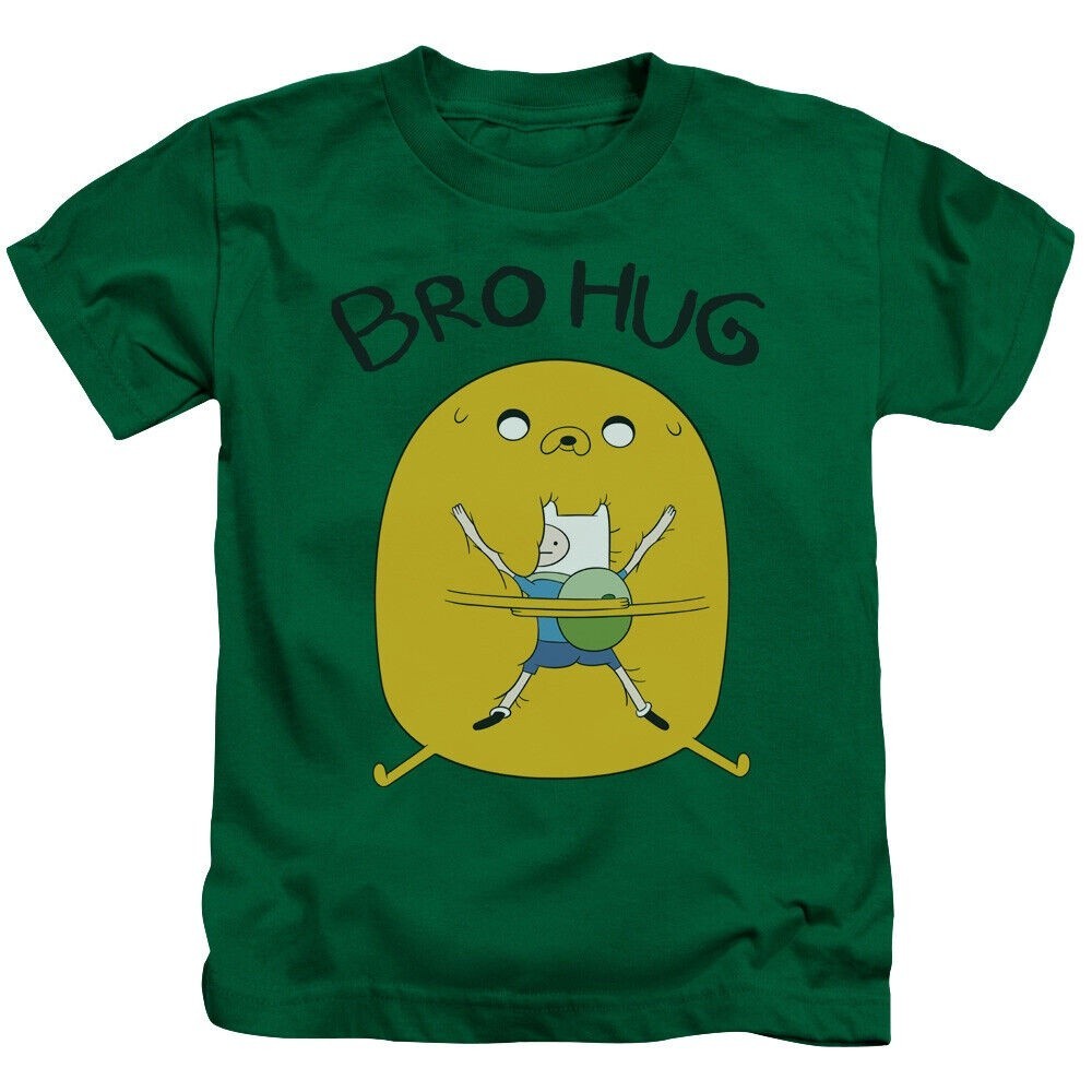 【พร้อมส่ง】 []เสื้อยืด พิมพ์ลายการ์ตูน Adventure Time Bro Hug สีเขียว สําหรับเด็ก S-5XL