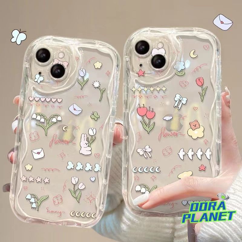 ผีเสื้อหมีเคสโทรศัพท์เข้ากันได้สําหรับiphone 15 14pro 13mini 12 11pro xr xs 678 12mini XSmax 7plus SE3 6Splusกล้องเลนส์ซิลิโคนป้องกันAnti-Dropกรณีหรูหรา