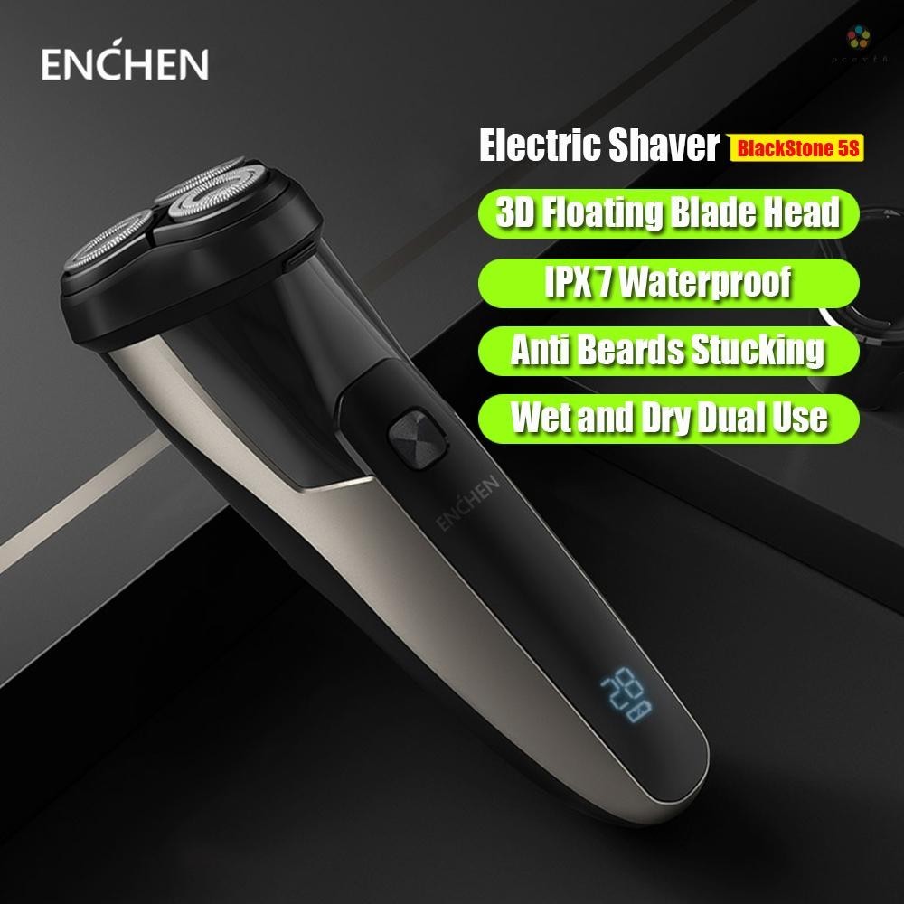 Enchen เครื่องโกนหนวดไฟฟ้า BlackStone5S 3D หัวใบมีดลอยน้ํา แบบเปียก และแห้ง IPX7 กันน้ํา ชาร์จ Type-C สําหรับผู้ชาย