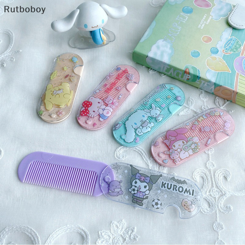 [Rut] Sanrio หวีพลาสติก ลายการ์ตูนคิตตี้ MyMelody Kuromi Cinnamoroll น่ารัก ของขวัญ สําหรับเด็กผู้หญิง