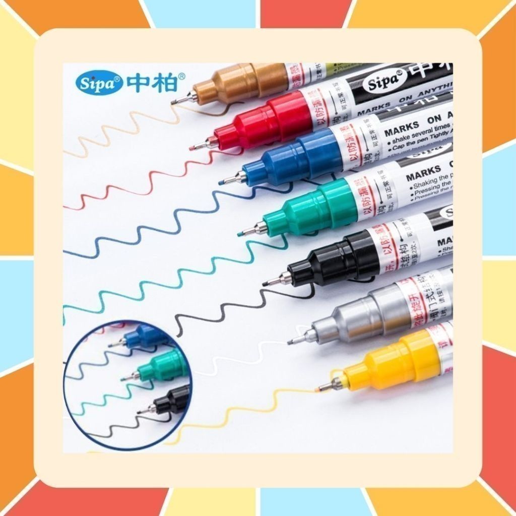 Sipa ปากกาเพ้นท์ ปากกาหัวเข็ม รุ่น SP-150 ปากกา​อเนกประสงค์​ ขนาด 0.7  MM 8 สี ใช้ได้กับทุกสภาพผิว