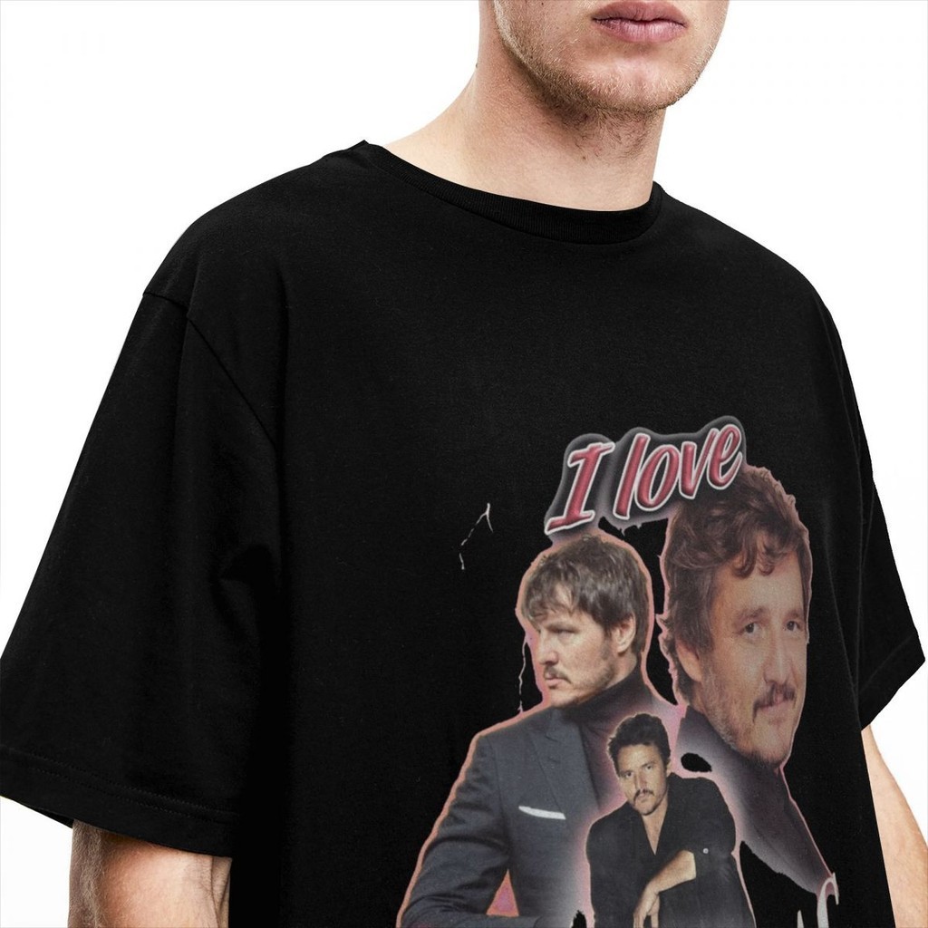 (พร้อมส่ง) Novelty I Love Oscar Isaac Pedro Pascal T Shirt Men Women Pure Cotton Tee Shirt Plus Size