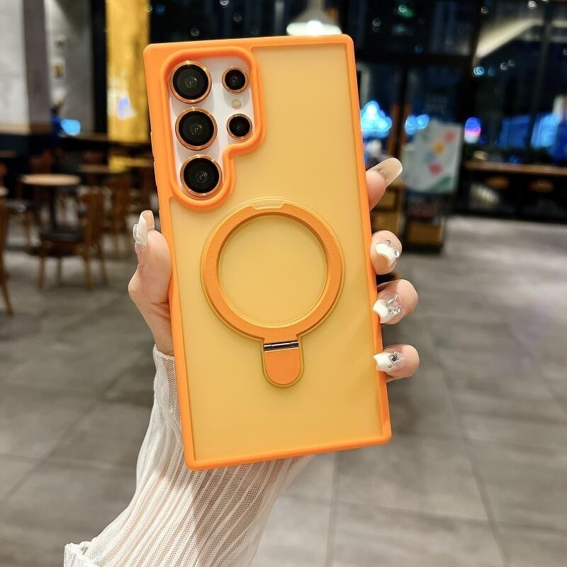 เคสโทรศัพท์มือถือ PC แบบแข็ง ผิวด้าน กันกระแทก ป้องกันเลนส์กระจก แม่เหล็ก หรูหรา สําหรับ Samsung Galaxy S24 Ultra Plus