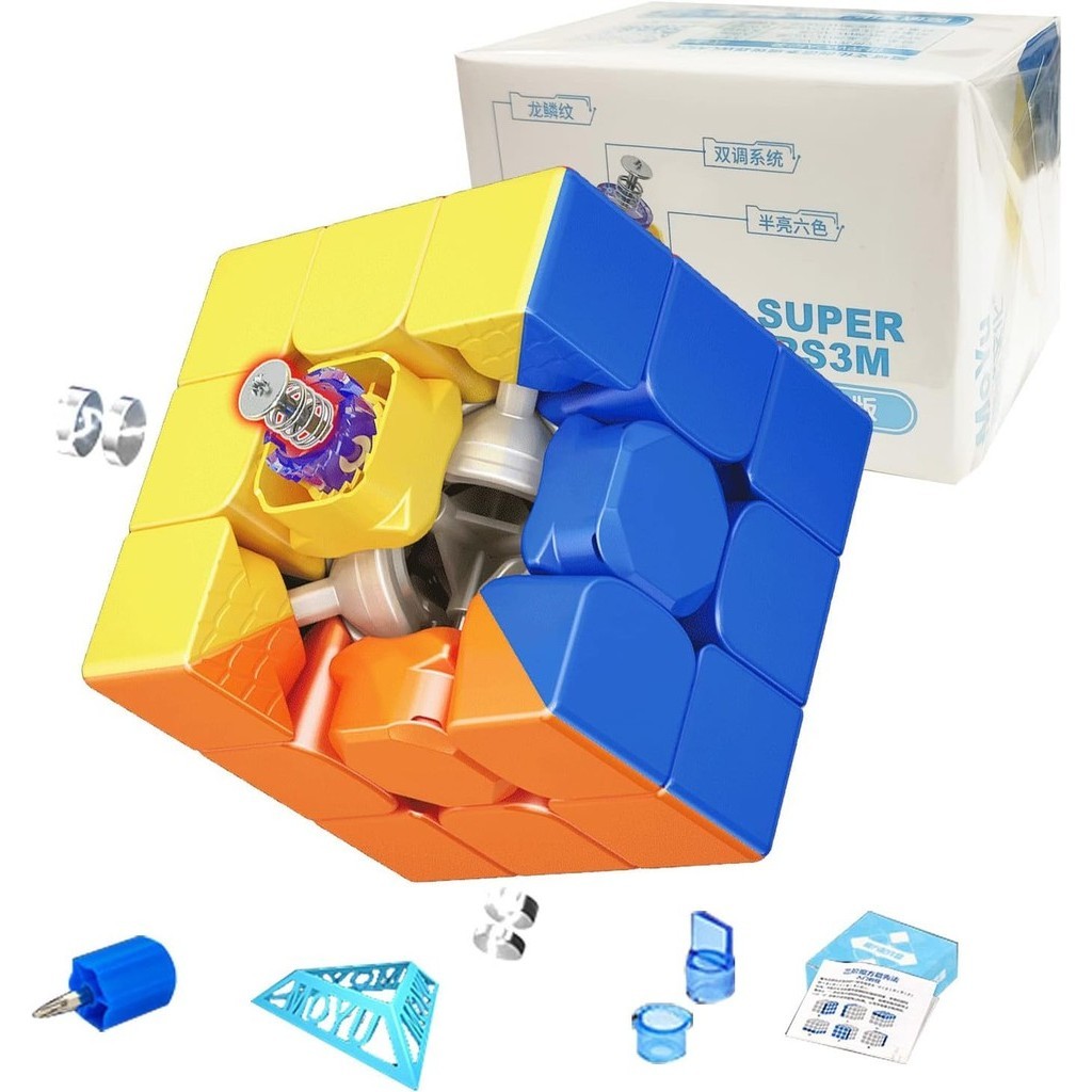 Moyu Super RS3M 2022 Speed Cube 3x3 Stickerless, Professional Smooth Puzzle Cubes สมอง Teaser ของเล 