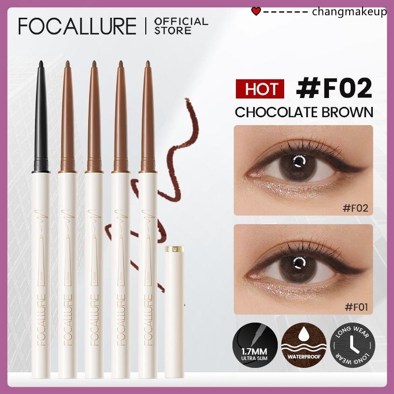 Focallure Gel Eyeliner Pencil Long-wear Waterproof Ultra-slim Eyeliner Gel Pencil Quick Dry แต่งหน้า