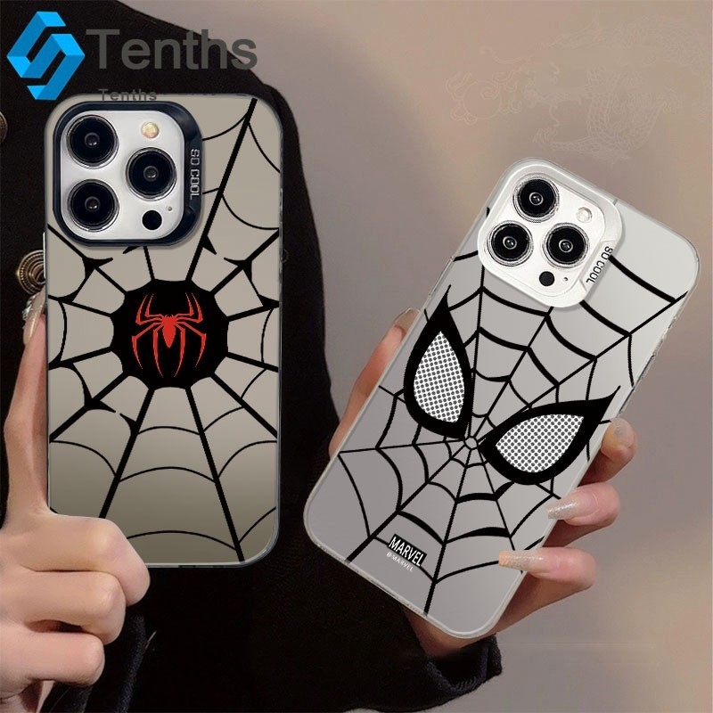 For IPhone 15 14 13 12 11 Pro Max 8 7 Plus SE2020 X XR Xs Max Colorful Silver Mavel Spider Man Phone Case Soft Cover