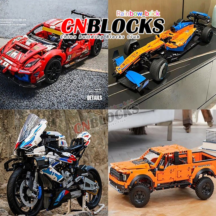 Technic MOC Building Blocks Porsche 911 RSR 1000 RR F-150 Raptor Racing Aerodynamic รถ 42096 ของเล่นเด็กของขวัญ