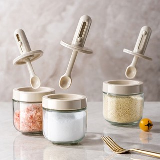 PINMOO SEASONING JAR SPICE JAR KOTAK TOPLES BUMBU DAPUR SENDOK ADJUSTABLE tempat garam tempat bumbu dapur - AAB020