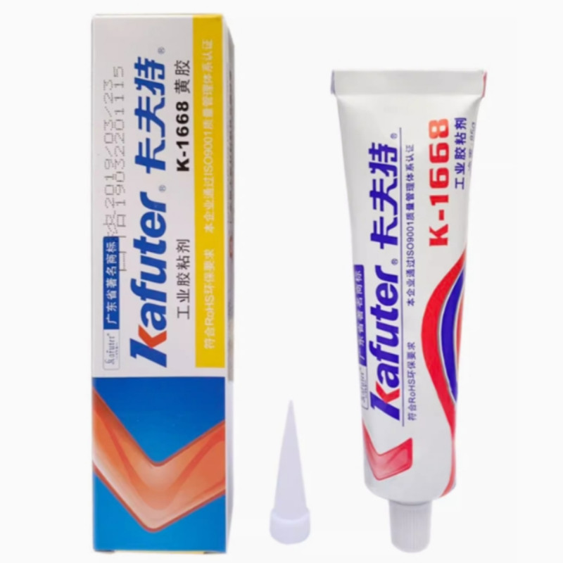 Kafuter k – 1668 ( ชนิดตัวทําละลาย ) กาวซิลิโคนสีเหลือง 85g