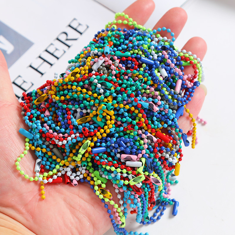 Diy diy ครีมกาว Gooka Candy สีสันลูกปัดโซ ่ โลหะรอบลูกปัดสี Polka ลูกปัด Chain Key Chain อุปกรณ ์ เสริม