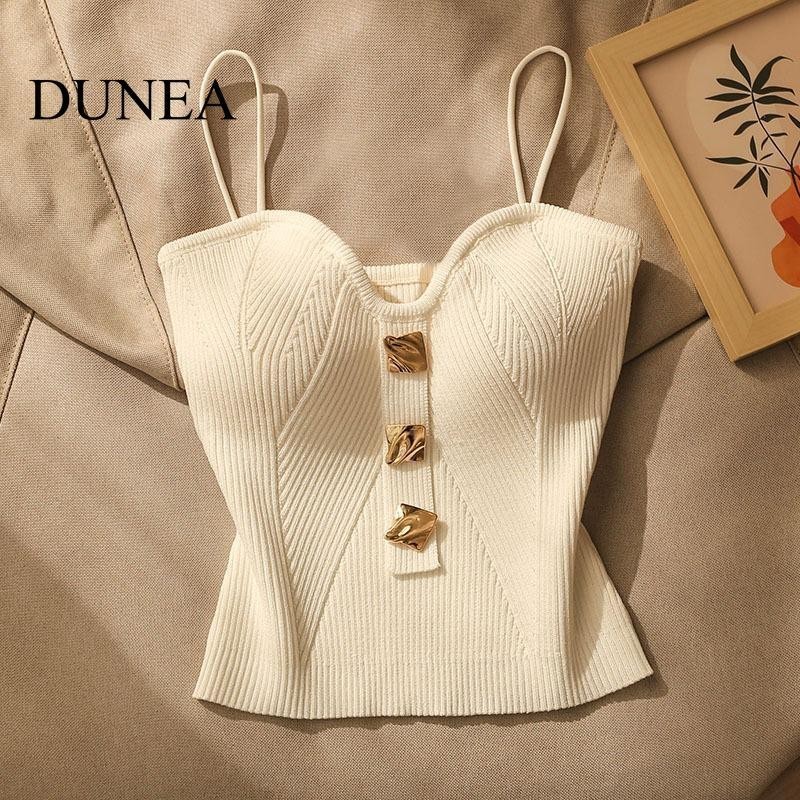 Dunea เสื ้ อสายเดี ่ ยวครอปธรรมดาสําหรับผู ้ หญิง
