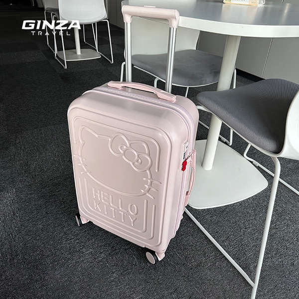 กระเป๋าเดินทาง 20 นิ้ว กระเป๋าเดินทาง 30 นิ้ว Ginza xHelloKitty กระเป๋าเดินทางการทํางานร่วมกันของแท้สาวโรงเรียนกรณีรถเข็นสีชมพูน่ารัก KT Cat Suitcase