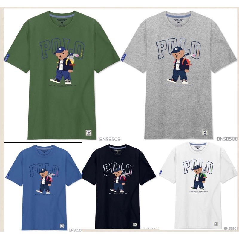 S-5XL เสื้อยืด Beverly Hills Polo Clubเสื้อยืดคอกลมแขนสั้น Classic Bear [แบรนด์แท้]สะดวกสบาย
