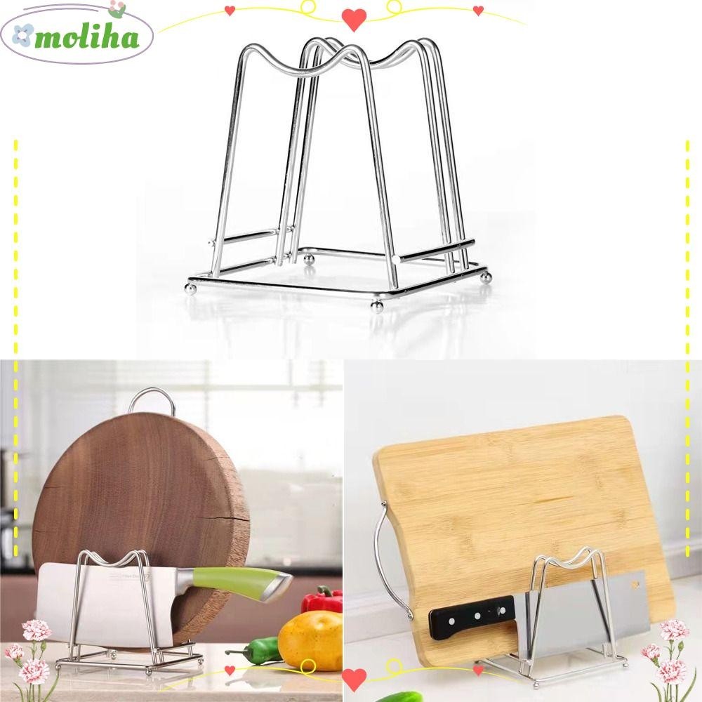 Moliha ชั ้ นวางฝาครอบกระทะ , ที ่ วางเขียงมัลติฟังก ์ ชั ่ นประหยัดพื ้ นที ่ , ชั ้ นวางของในครัวสแตนเลส