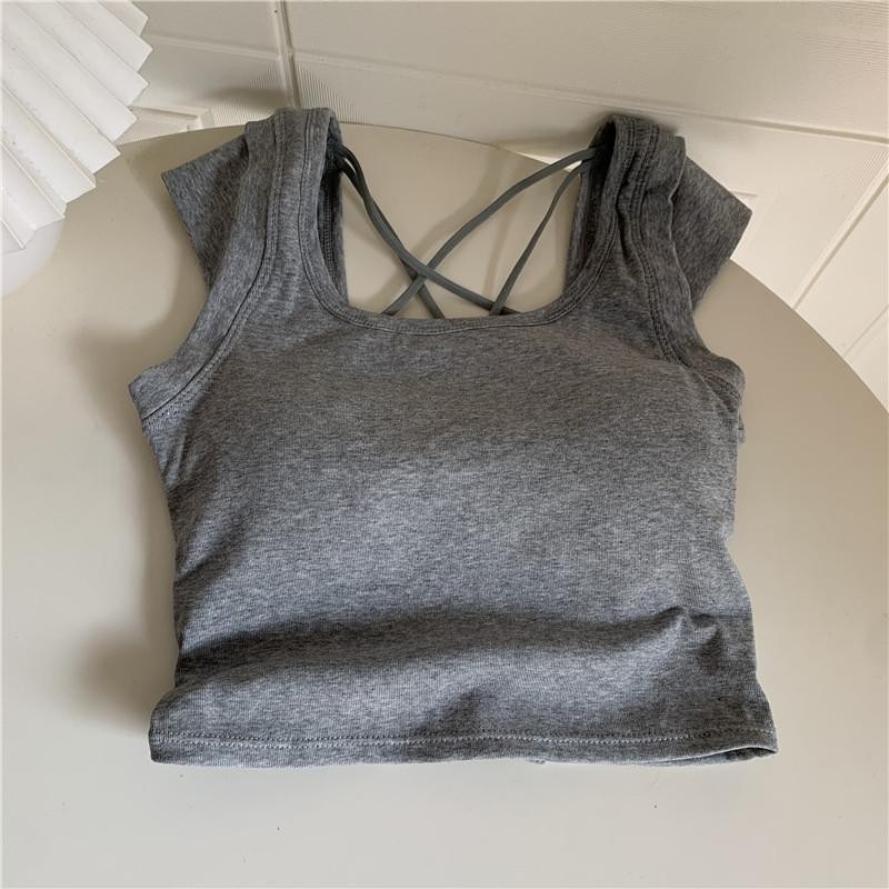 เสื้อสายเดี่ยวผู้หญิง ไซส์ใหญ่ เว้าหลัง เสื้อกล้ามสาวอวบ พร้อมใส่ฟองน้ำในตัว เสื้อแฟชั่นผู้หญิง - รูปที่ 7