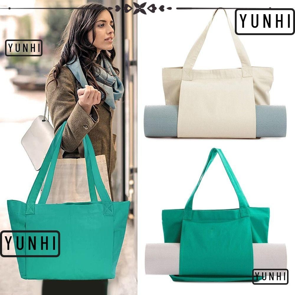 Yunhi Yoga Pilates Mat Bag Travel Single Shoulder Bag Multifunction Canvas Tote
