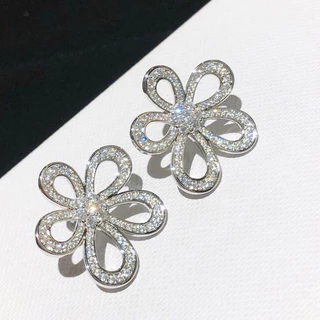 หรูหราสไตล ์ ใหม ่ ประณีตอารมณ ์ หรูหราแฟชั ่ น Rhinestone ต ่ างหูมุกเพชรเต ็ มรูปแบบ