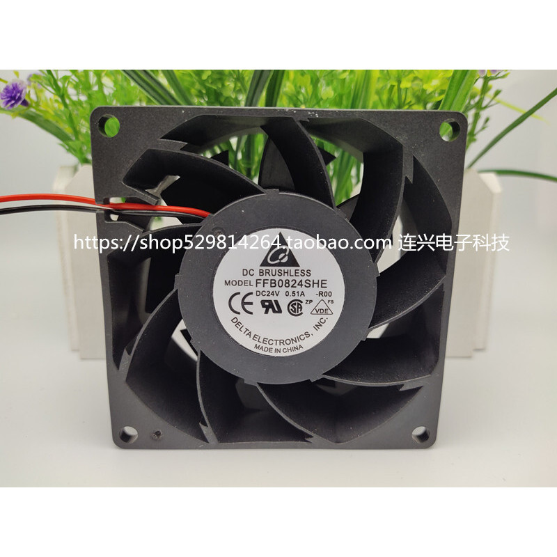 Delta FFB0824EHE/VHE/SHE 80 * 38 มม.24V Dual Ball Inverter พัดลมระบายความร ้ อน
