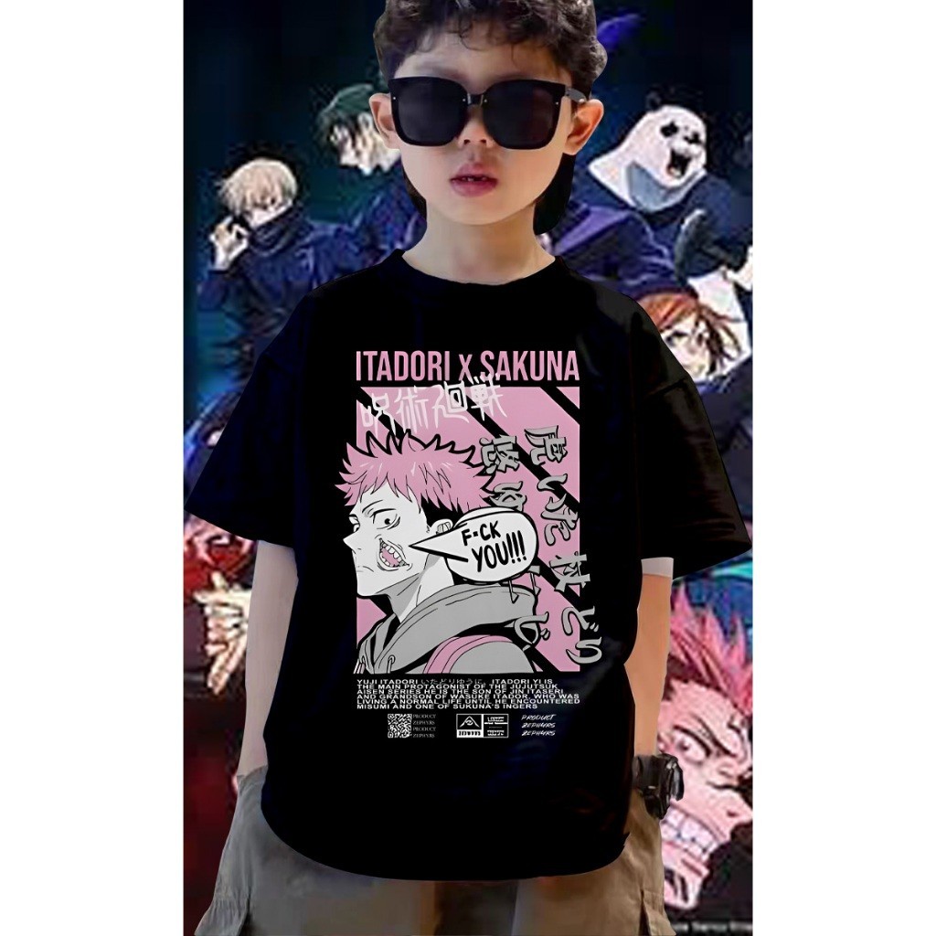 เด็ก T-Shirt Anime Jujutsu Kaisen ITADORI X SUKUNA Drop