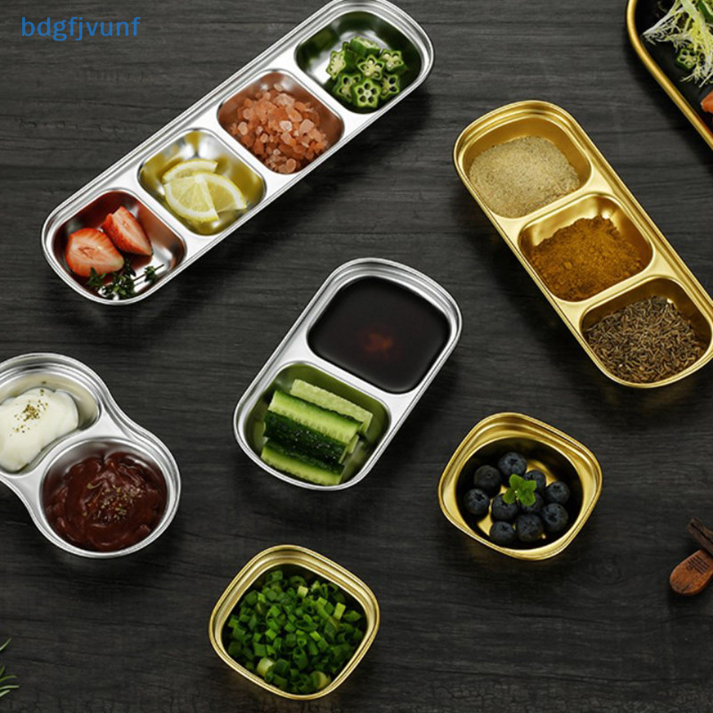 Bdgf สไตล ์ เกาหลีจานปรุงรสทองเงินสแตนเลสบาร ์ บีคิวซอสจานบนโต ๊ ะอาหารบาร ์ บีคิวร ้ านอาหารห ้ องครัวเครื ่ องมือ TH