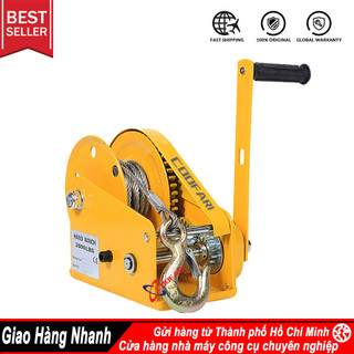 Tời quay tay nhập khẩu tự hãm tải 1200 lbs( 540kg ) 2600 lbs( 1170kg ) ròng rọc 300kg và cáp 5m, 10m
